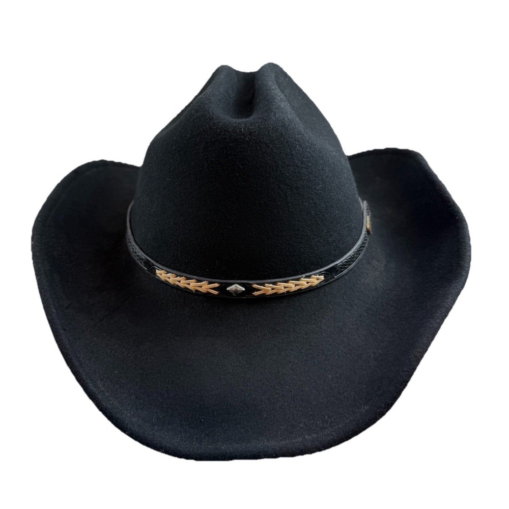 Outback Trading Co Out Of The Chute Black Wool Cowboy Hat Shapeable‎ 1335 Sz XL - Picture 2 of 13